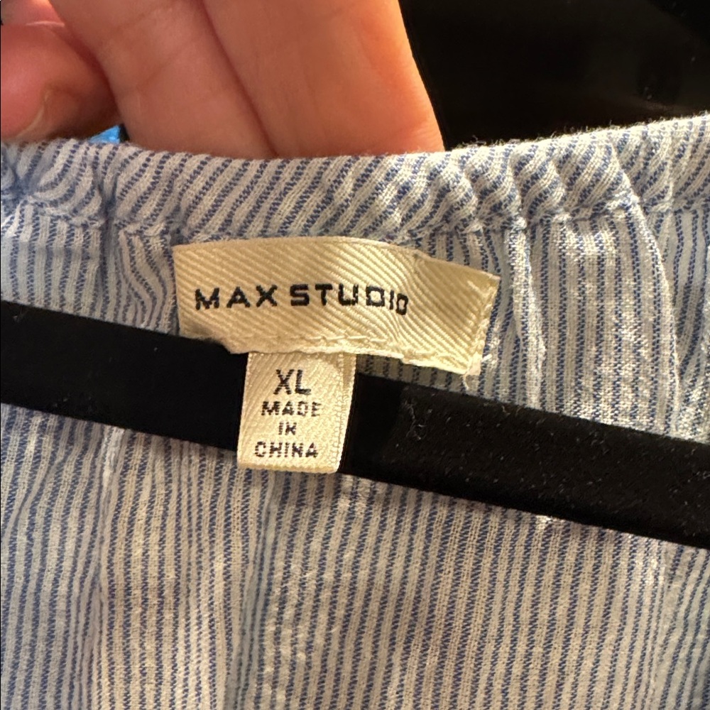 Max Studio Light Blue Ruffle Blouse - Picture 2 of 5